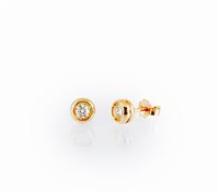 Orecchini Promesse Donna in Oro giallo Diamante 0.10 Ct OPPA010 - OPPA010